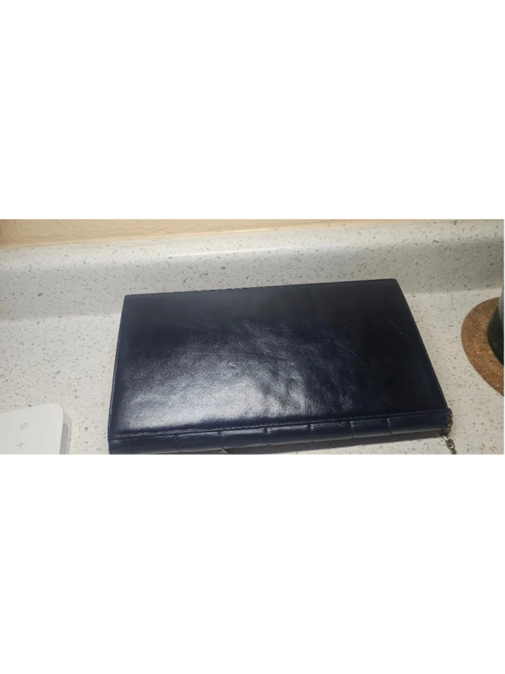 Women's Chic de Paris Blue Leather Clutch Bag